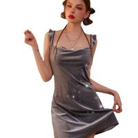 Pure Temptation Lingerie Set – Sexy Sleepwear Dress with Ruched Hip Detail, Lazy Princess Style Nightgown thumbnail