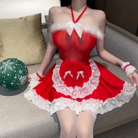 Pure & Tempting Lingerie Set - Christmas Naughty Maid Sleepwear Outfit, No-Remove Sexy Costume for Women thumbnail