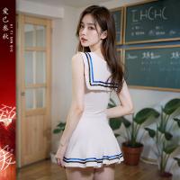 Pure & Tempting Sailor Uniform Lingerie Set - Sexy JK Role Play Outfit, Sweet No-Remove Costume thumbnail