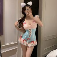 Pure & Tempting Sheer Lingerie Bodysuit for Women – Cute Seductive Open-Crotch Tight One-Piece Outfit thumbnail