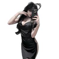 Pure & Tempting Women's Sexy Lingerie Set - Bodycon Sleepwear with Halter Neck & Sheer Black Stockings thumbnail