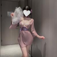 Purple Allure Lace Hanfu-Inspired Sensual Sleepwear – Wife-Like Seductive Robe with Off-Shoulder & Open Back thumbnail