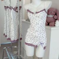 Purple Floral Lace Sleep Dress - Sexy & Sweet Tight-Fit Bedroom Lingerie Set for Women thumbnail