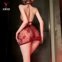 Purple Lace Seductive Sleep Dress - No-Remove Naughty Lingerie for Small Bust, Playful Nightwear Outfit thumbnail