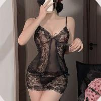 Purple Lingerie Sleep Dress - Sheer Lace Sexy Sleepwear for Women, Flirty & Feminine Bedroom Outfit thumbnail