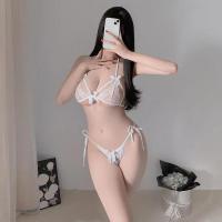 Qing Ran Sexy Lace Bra and Panty Set - Transparent Temptation Sleepwear for Women, Wholesale Available thumbnail