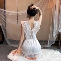 Qingran Lace Low-Cut Sleep Set – Ice Silk Satin Cami & Matching Shorts, Sexy Elegant Nightwear for Women thumbnail