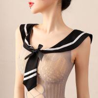 Qingran Sexy Mesh Lingerie Set - Cute Student Uniform Role Play Bodysuit for Women thumbnail