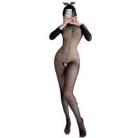 Qingran Women's Sexy Lingerie Set - Sheer Mesh Sleepwear with Push-Up Bra & Thigh-High Stockings thumbnail