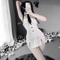 Qingruohan Milk Silk Bodysuit Secretarial Outfit - Sexy Lingerie Set for Women, Alluring Uniform Style thumbnail