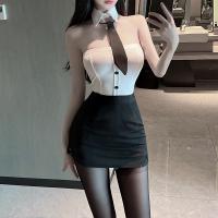 Qingruohan Milk Silk Bodysuit - Sexy Secretary Uniform Outfit for Women, Seductive Lingerie Set thumbnail