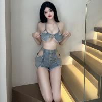 Qingruohan Sexy Lingerie Set – Passionate No-Remove Denim Short Panty Costume for Bedroom Play & Roleplay thumbnail