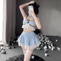 Qingruohan Women's Sexy Costume Set - Student Uniform Role Play Lingerie Outfit for Passionate & Playful Moments thumbnail