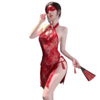Qingshe Lace Temptation Lingerie - Elegant Split Qipao Style Pure-Yet-Sensual Women's Luxury Modest Erotic Underwear thumbnail