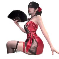 QingShe Rose Lace Bondage Lingerie Set – Seductive String Bikini with Beaded Details, Pure & Tempting Erotic Underwear thumbnail