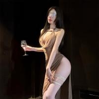 QingShe Sensual Lingerie Set – Pure-Yet-Daring Hook-and-Loop Neckline Bra & Panty, Luxury Erotic Intimate Wear thumbnail