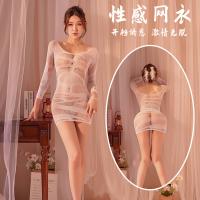 Qingyege Sexy Lingerie Set for Plus Size Women – Bold Striped Mesh Bodycon Costume Outfit with Cut-Out Details thumbnail