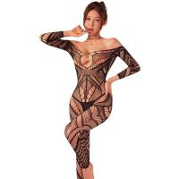 Qingyege Sexy Sheer Lace Bodysuit - Backless Open-Crotch Mesh Lingerie Set with Stockings thumbnail