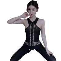Qingyeguo Sexy Sheer Bodysuit for Women – Seductive Open-Crotch Tights with Lace Trim, Ultra-Thin & Breathable thumbnail