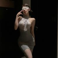 QQNY Maid Costume Lingerie Set - Tempting Modest Seductive Sleepwear, No-Remove Design thumbnail