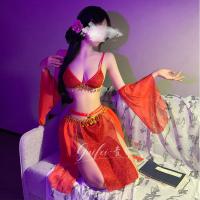 QQNY Sexy Lingerie Sleepwear Set – Vintage Princess Belly Dance Costume with Lace Bodice & Retro Doudou Top thumbnail