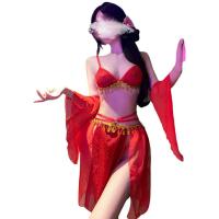 QQNY Sexy Lingerie Sleepwear Set – Vintage Princess Belly Dance Costume with Lace Bodice & Retro Doudou Top thumbnail