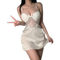 Queen French Deep V Backless Velvet Cami Set – Luxe Lace Sleepwear for Women, Comfortable & Elegant thumbnail