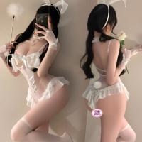 Rabbit Girl Costume for Women - Sexy Sheer Lace Bodysuit with Underwire Push-Up & Open-Crotch Design thumbnail