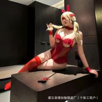 Red Bunny Girl Costume Set - Sexy & Playful Tight-Fit Lingerie Outfit, No-Adjust Design thumbnail