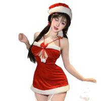 Red Christmas Party Lingerie Set - Sexy Bunny Girl Costume for Holiday Cosplay & New Year's Eve thumbnail