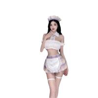 Red Lace Bodysuit Set - Sexy Sheer Mesh Bodysuit with Open-Crotch Thong & Stockings, Pure Temptation Lingerie thumbnail