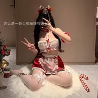 Red Seductive Christmas Maid Costume Set for Women – Pure Temptation Lingerie Sleepwear Outfit thumbnail