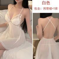 Red Sexy Lace Sleep Dress - Backless Sheer Plus Size Lingerie for Small Bust, Pure Temptation Nightwear thumbnail