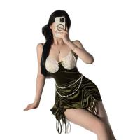 Red Velvet Deep V Lingerie Set - Retro Christmas Bridal Sleepwear with Lace Trim & Seductive Silhouette thumbnail