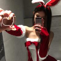 Red Velvet New Year Lingerie Set - Sexy Bunny Costume Dress for Women, Plus Size Pure Temptation Outfit thumbnail