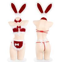 Red New Year Bunny Lingerie Set - Sexy No-Remove Rabbit Girl Costume for Women thumbnail