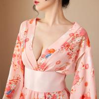 Retro Japanese Kimono Lingerie Set - Sexy Lace Bodysuit with Cut-Out Details & Waist-Cinching Design thumbnail