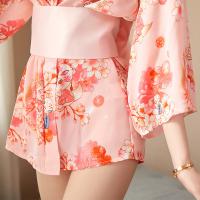 Retro Kimono-Style Lace Robe - Sexy Open-Front Japanese-Inspired Lingerie with Sheer Sleeves & Waist-Cinching Design thumbnail