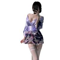 Ruolan Japanese Kimono-Style Lingerie Set - Sweet Anime Sleepwear Robe & Open-Front Nightgown for Women thumbnail