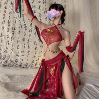 RuoLan Sensual Dunhuang Flying Apsara Lingerie Set – Exotic Hook-Neck Belly Dance Costume thumbnail