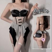 Ruolan Sexy Maid Costume Set for Women - Seductive Lingerie with Open-Crotch Design, Sweet & Alluring Bedroom Outfit thumbnail