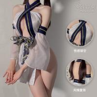 Ruolan Sexy Oriental Lingerie Set – Japanese-Inspired Split-Back Kimono Style Outfit with Cross-Neck Design thumbnail