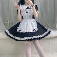 S5XL Japanese Maid Dress - Cute Anime Cosplay Costume for Women, Classic Short-Sleeve Maid Outfit thumbnail