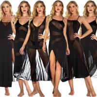 S6XL Plus Size European and American Lingerie Mesh Lace Slip Dress – Sexy Long Nightgown for Women thumbnail