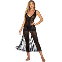 S6XL Plus Size European and American Lingerie Mesh Lace Slip Dress – Sexy Long Nightgown for Women thumbnail