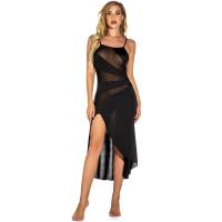 S6XL Plus Size European and American Lingerie Mesh Lace Slip Dress – Sexy Long Nightgown for Women thumbnail