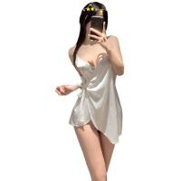 Satin Sexy Sleep Dress with Ties – Alluring Summer Lounge Lingerie Nightgown for Women thumbnail