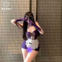 Seasonal Lingerie Set - Tear-Away Sheer Maid Costume with Open-Crotch Design for Playful Intimacy thumbnail