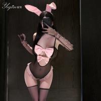 Luxury Seductive Bunny Girl Sleepwear Set – Provocative Lace Bodysuit & Matching Accessories, No-Remove Intimate Outfit thumbnail