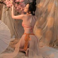 Seductive Chinese-Inspired Lingerie Set - Hanfu-Style Sexy Sleepwear & Removable Belly Dance Dudou Outfit thumbnail